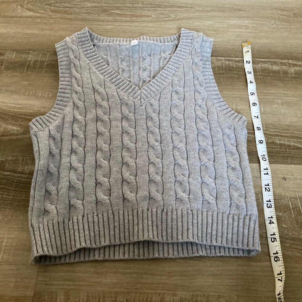 Grey Crop Sweater Vest